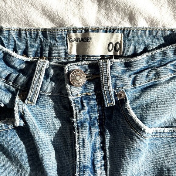 Garage Light Wash Relaxed Straight Leg Jeans Sz 00 Y2K Baggy Mom Jeans 90s Style - Picture 11 of 13